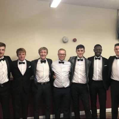 boys at PE dinner